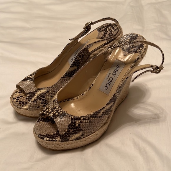 Jimmy Choo Polar Snake Print Espadrille Wedge - Picture 2 of 4